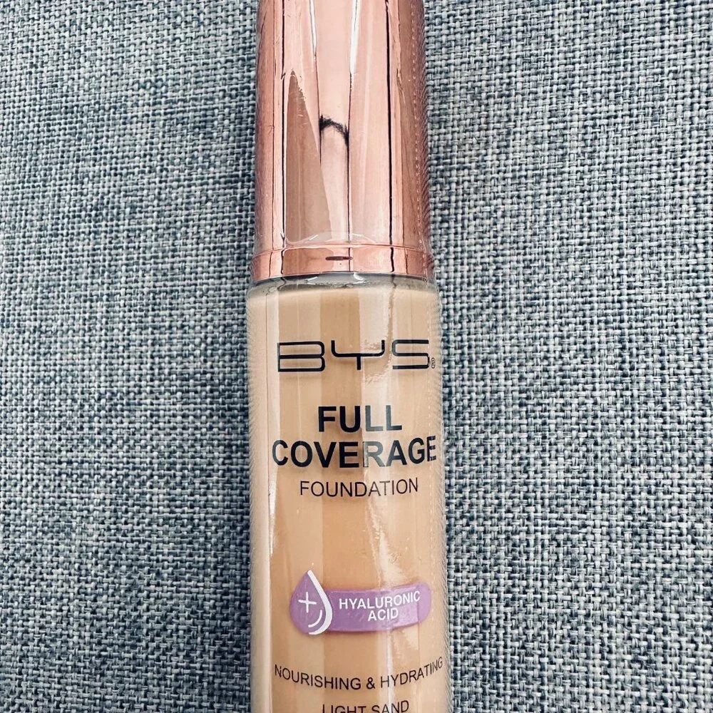 NEW! BYS Full Coverage Foundation Hyaluronic Acid Light Sand Nourishing & Hydrat